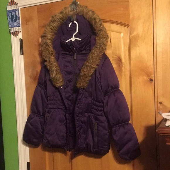 R 1881 x Rothschild Plum Purple Puffer Jacket with Faux Fur Trim EUC M 10/12 - Picture 4 of 7